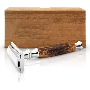 Personalized shaving safety razor Removable shaving blade handle Bamboo Safety Razor
