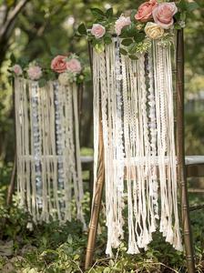 Dossier de chaise en macramé fait main en coton 100% respectueux de l'environnement, design moderne pour la décoration de mariage ou de fête - Product Image 5