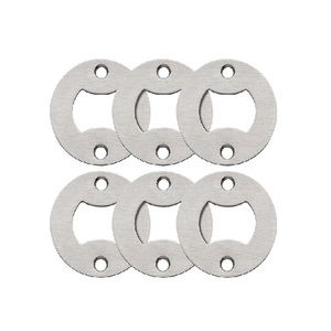 Abrebotellas redondo de acero inoxidable, abrebotellas portátil compacto, parte con agujeros avellanados, botella pulida fuerte de Metal abierta - Product Image 4