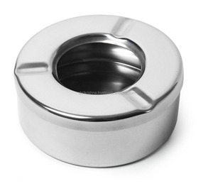 Cenicero redondo de acero inoxidable para oficina de hotel, Cenicero de Metal para accesorios para fumar cigarrillos - Product Image 2