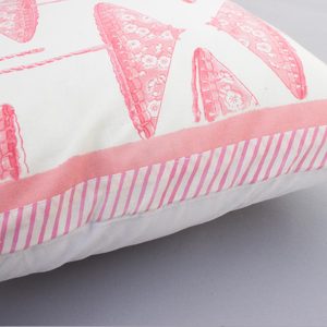 Parapluie rose bloc impression coton lin décoratif Boho 40X40CM carré housse de coussin - Product Image 2