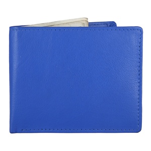 Excellent Quality Genuine Blue Leather Mens <b>Wallet</b> RFID Protected <b>Trifold</b> Design for Travel and Business Use Available For Sale - Product Image 1