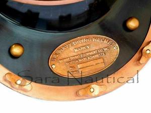 หมวกกันน็อคทองเหลืองโบราณ18 "ทะเลลึกสีกรมท่า V ดำน้ำลึกหมวกดำน้ำฮาโลวีน - Product Image 4