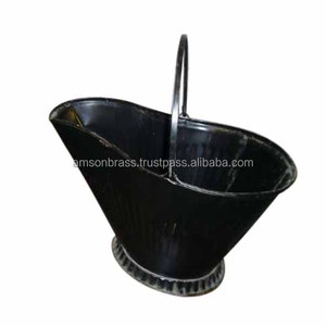 Porte-bûches en métal Seau à charbon de luxe en métal galvanisé Seau à charbon design rose Hod à charbon moderne - Product Image 6