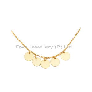 Design de pièces de monnaie en argent sterling 925 plaqué or jaune 18 carats Collier de créateur Fournisseur de bijoux Collection classique - Product Image 2