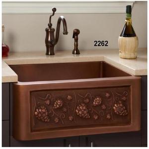 คุณภาพสูงในราคาขายส่งจากอินเดียองุ่นออกแบบผ้ากันเปื้อนด้านหน้าทองแดงอ่างล้างจาน - Product Image 2