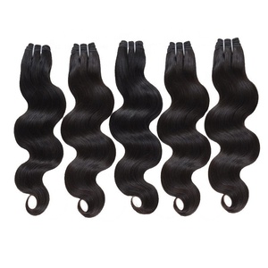 Single Drawn Cuticle Aligned Double Weft Remy Hair Extension Natural Body Wave in <b>One</b> <b>Direction</b> with Natural Color - Product Image 1