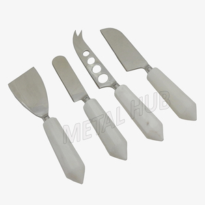 Ensemble de couverts durables Couteaux à fromage à manche en marbre | Cadeaux écologiques pour mariages, fêtes et promotions - Product Image 1