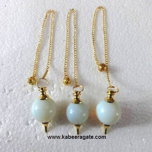 Péndulo de bola de opalita, Péndulo de bola con montaje dorado, venta al por mayor - Product Image 1