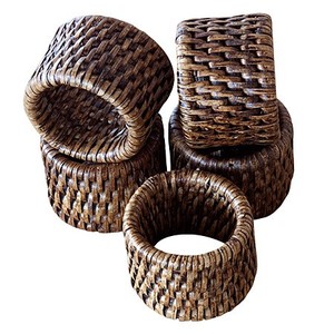Meilleures ventes, porte-serviettes en rotin fait main, écologique, couleur naturelle, forme rectangulaire/ronde, utilisation pour mariage, fête, décoration de table - Product Image 3