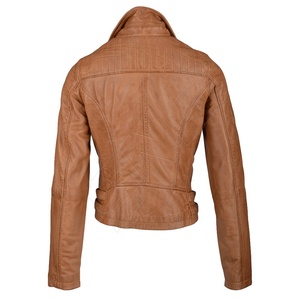 Brando Mujeres Cuero de vaca real Mejor calidad Elegante 4 estaciones Señoras Chaquetas Mujer Moda Chaqueta de cuero Precios más bajos - Product Image 3