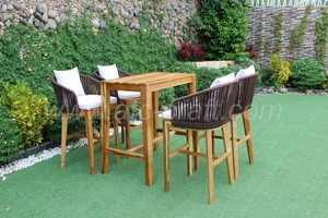 Chaude d'été à la mode En Osier ensemble de Barre DE Rotin DE PE 2 chaises et D'acacia table En Bois pour Meubles D'extérieur RABR-099 (Style 6) - Product Image 2