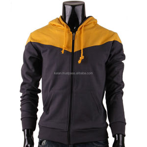 Sudadera con capucha personalizada para hombre 100% algodón KFH06 cremallera supersuave elegante Color sólido grueso moda mezcla pesada 380g tejido polar - Product Image 1