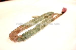 Fait à la main 108 perle naturelle Morganite soie gland Yoga Mala collier bohème artiste indien colliers de perles cadeau de fête de mariage - Product Image 5