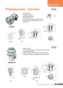 Loquet à came à bouton-poussoir à verrouillage à clé, action à fermeture automatique, style plastique LM-7530 93 - Product Image 5
