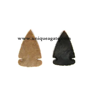 Pointes de flèches néolithiques en silex à Base large, vente en gros, cristal de guérison gravé, symboles Usui Reiki, pierre précieuse, énergie Positive, pierre précieuse