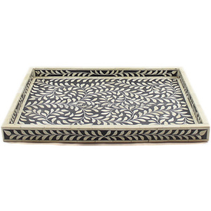 Antique Look Classic Design Bone Inlay Serving Tray - Product Image 3