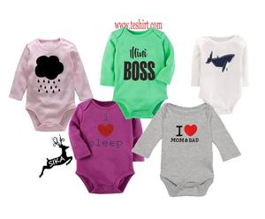 Wholesale OCS Cotton Baby Boy Rompers Customized Printing Infant Bodysuit OEM ODM Private Label Winter Manufacturer India - Product Image 2