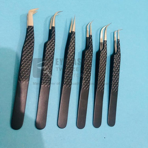 Pinzas para extensión de pestañas de acero inoxidable sostenibles japonesas mate negro probadas a mano extensión de pestañas con logotipo personalizado - Product Image 5