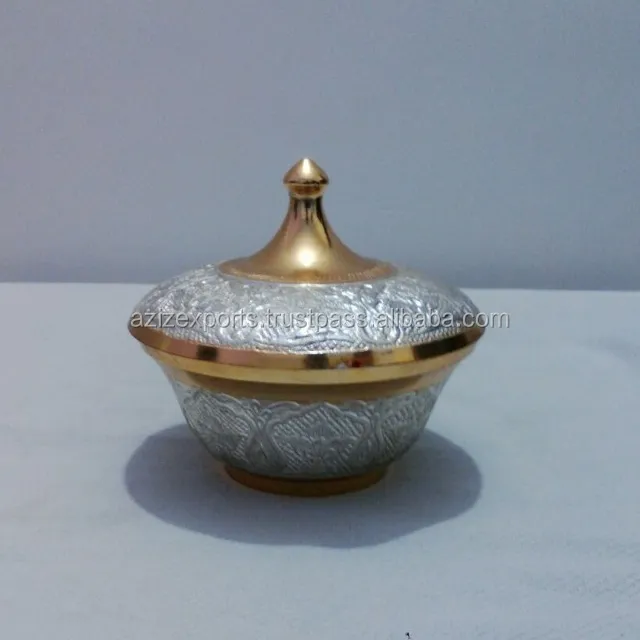 Латунная эмалированная сахарница