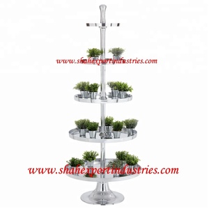 Cao bạc kim loại tầng thường vụ hiển thị không thấm nước đứng với 5 lớp cho nhà tiệc sinh nhật trang trí đám cưới hiển thị hàng hóa - Product Image 4