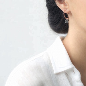 Pendiente de diseño de corazón para mujer, fabricante turco, hecho a mano, joyería de plata de ley 925, precio de fábrica - Product Image 2