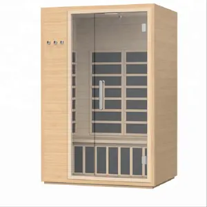 Portable Sauna Cabin 2 Person Hemlock Saunaking Infrared Cabin Far Infrared Portable Steam Room