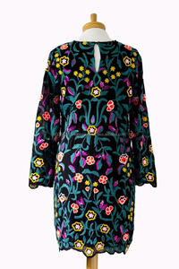 Vestido campesino floral clásico para el verano, Vintage elegante túnica de playa, encaje bordado de Color de lujo, cómodo y recto - Product Image 3