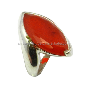 Anillo de piedras preciosas de cornalina genuina Plata de Ley 925 Eternity Vermeil Jewelry Moda cara para bodas - Product Image 3