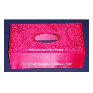 Customize Order Buyer Pink <b>Box</b> Ramadan Giveaway 2024 <b>Gift</b> Rectangular Shape Beautiful Handmade Corporative Embroidery Tissue <b>Box</b> - Product Image 1