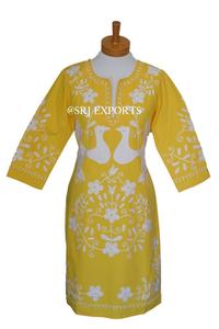 ชุดเดรสทูนิคเดินชายหาดสไตล์อเมริกันนกเม็กซิกันลายดอกไม้ดูอินเทรนด์ไม่ซ้ำใครนกอังกฤษปักสไตล์อเมริกัน - Product Image 6