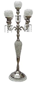 เชิงเทียนโลหะคริสตัลแขน5อันสำหรับตกแต่งบ้านหรูหราเชิงเทียนตั้งโต๊ะสำหรับงานแต่งงาน/ปาร์ตี้คริสมาสต์ - Product Image 6