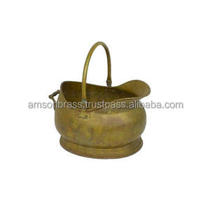 Grand seau à charbon en laiton antique, vintage, scuttle hod - Product Image 5