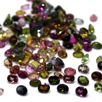 Prêt à acheter la meilleure qualité vente en vrac naturel à facettes ovale coupe 4x5mm Multi Tourmaline pierre en vrac pour bijoux