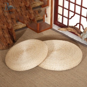 Puff otomano de jacinto de agua, paja, taburete, silla, puff de Vietnam - Product Image 4