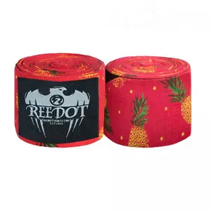 Reedot pineapple Printed Cotton and Elastic custom Boxing hand Wrap, wrist and fist for the best protection