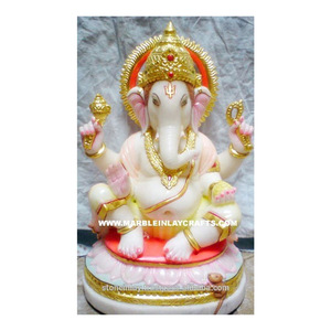 Statue en marbre Ganesha, décoration pour la maison, - Product Image 1