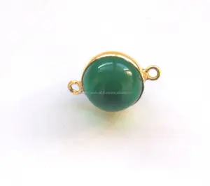 Gold plated peridot quartz ball Wire Wrapped Natural Multi gemstone jewelry bezel 925 Bezel Handmade Connector