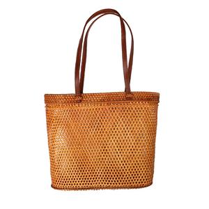 Bolsa de mimbre de ratán con asa genuina - Product Image 1