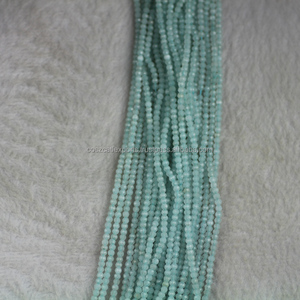 Perles rondes en pierre turquoise, pierres de Jade bleu clair, vente en gros - Product Image 3