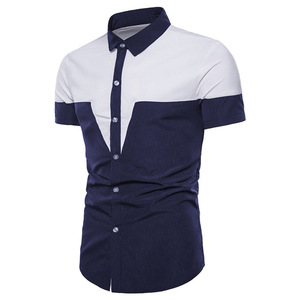 Summer Business Slim Fit <b>Patchwork</b> <b>Shirt</b> - Product Image 4