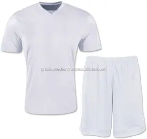 사용자 정의 일반 흰색 축구 유니폼 세트