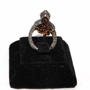 แหวนรูปงูปูเพชรอัญมณีทับทิม polki ชุบทอง925เครื่องประดับเงินสเตอร์ลิงขายส่งผู้ผลิต - Product Image 3