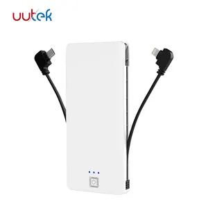 UUTEK RSQ8-B所有在一个5000mAh便携式移动电源，内置所有插头AC适配器类型-C和电缆 + 2个USB端口