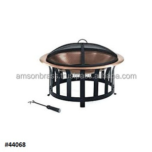 เตาไฟทองแดงทรงปล่องควันแบบตอกลายสำหรับตกแต่งสวนบ้านสไตล์ตุรกี พร้อมขาตั้งเหล็ก - Product Image 5