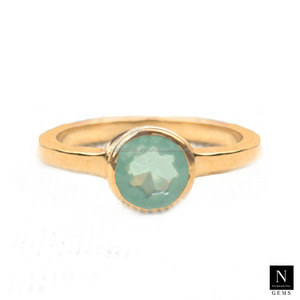 สีเขียวนิลพลอยทองเหลืองชุบทองSolid Stackable Statementแหวนเครื่องประดับ - Product Image 3