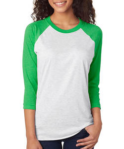 <b>Women's</b> Casual Plus Size Three Quarter Raglan Sleeves <b>Baseball</b> <b>T</b>-<b>Shirt</b> 100% Cotton - Product Image 1