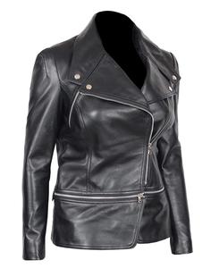 แจ็กเก็ตหนังแฟชั่นสำหรับนักขี่จักรยานสำหรับผู้หญิง2019พร้อมตัวเครื่องที่ถอดออกได้ดีไซน์แบบปักหมุดและตกแต่งหมุด - Product Image 4