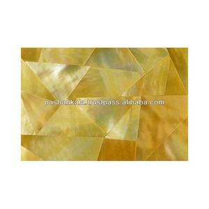 Natural Yellow Mother Of Pearl Seashell Mosaic Table Top - Product Image 1
