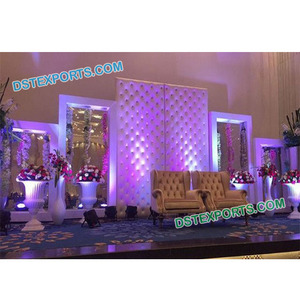 Paneles de pared de cuero de lujo para boda, paneles de fondo de escenario para bodas, marcos de escenarios de boda india, decoración de boda - Product Image 1